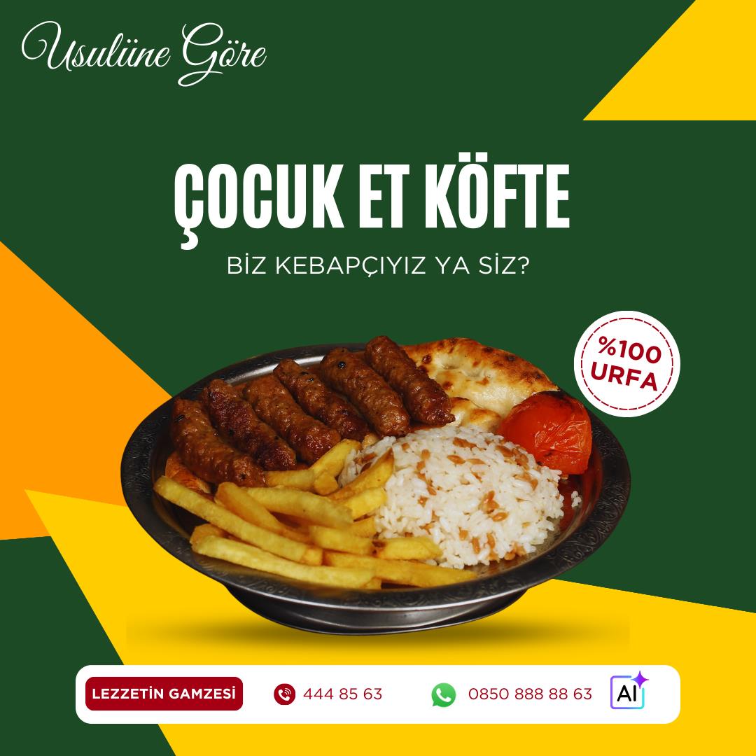  Çocuk  Menü Et Köfte